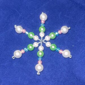 Colorful Beaded Snowflake Ornament